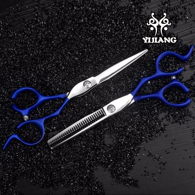 QJ-HS047 flexible paint coated finger ring adjustable japanese hair scissors factory