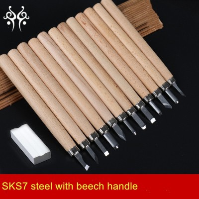 Best quality Japan SKS7 wood carving chisel with beech handle